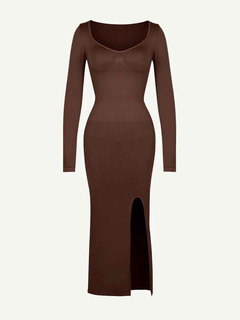 VerdeSculpt Slit Dress