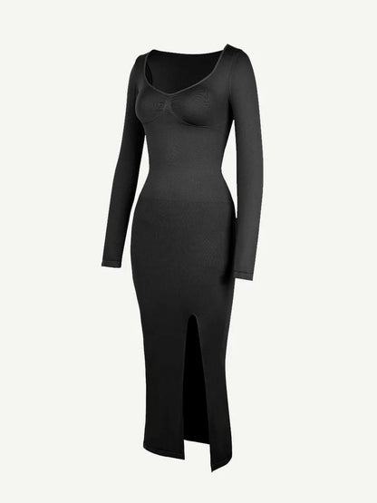VerdeSculpt Slit Dress