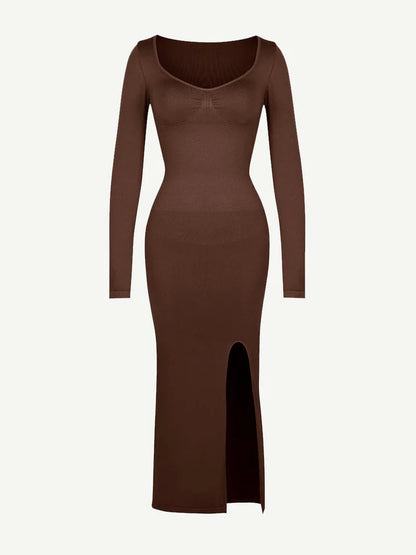 VerdeSculpt Slit Dress