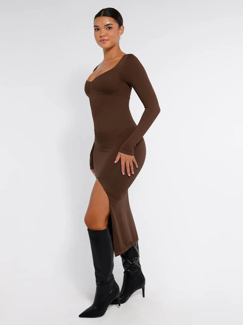 VerdeSculpt Slit Dress