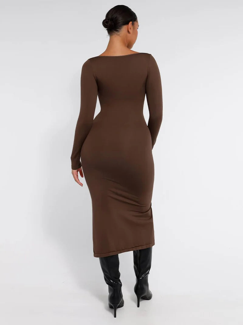 VerdeSculpt Slit Dress