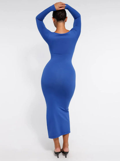 VerdeSculpt Slit Dress